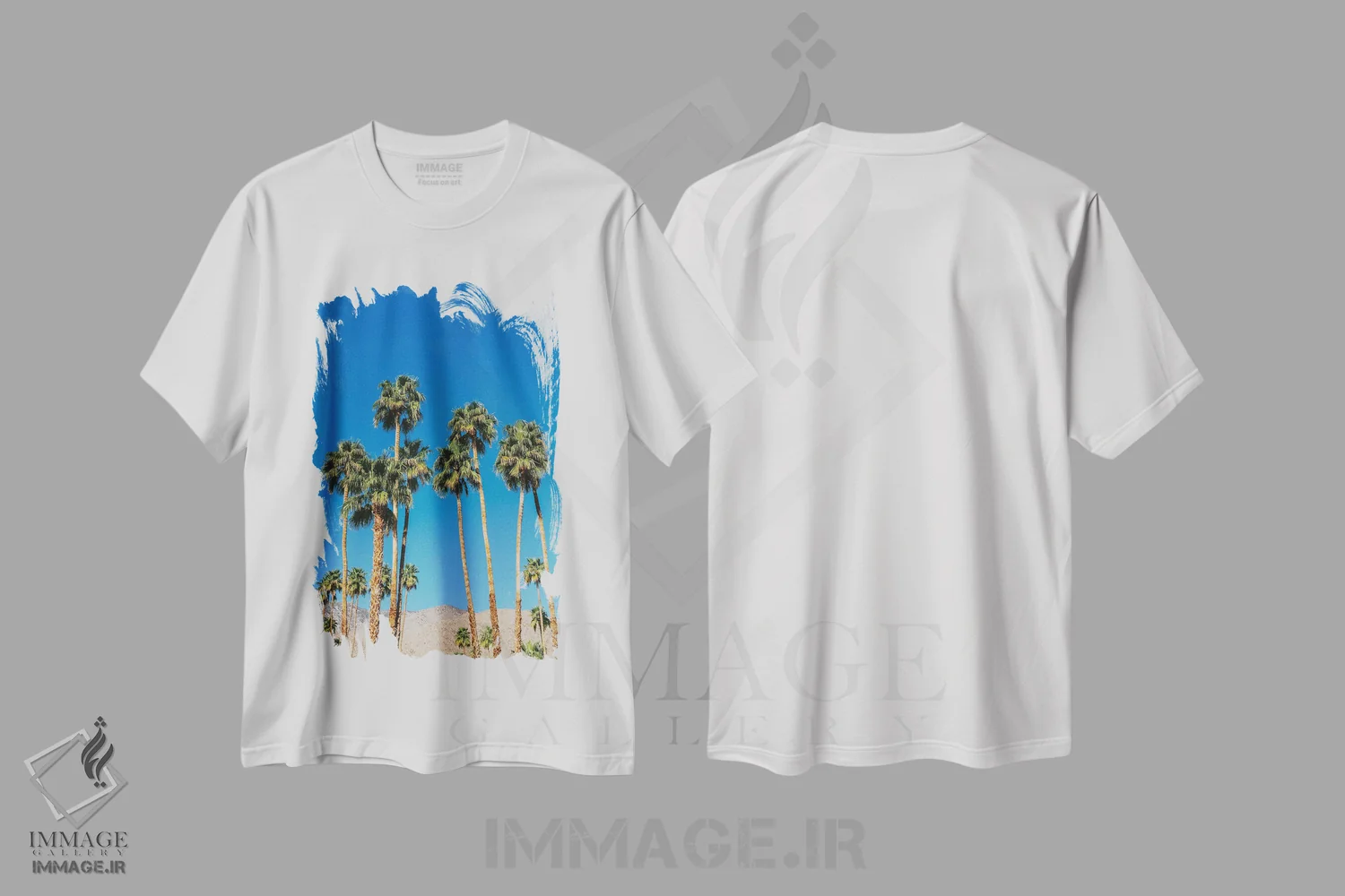 تیشرت سفید طرح دار نخل های پالم اسپرینگز IV، مدیوم اثر بثانی یانگ | immage.ir