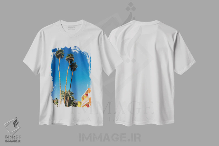 تیشرت سفید طرح دار حس وحال پالم اسپرینگز V، مدیوم اثر بثانی یانگ | immage.ir