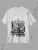 تیشرت سفید طرح دار حالت روحی نیویورک نه، عکاسی سیاه و سفید اثر بثانی یانگ | فروشگاه ایماژ