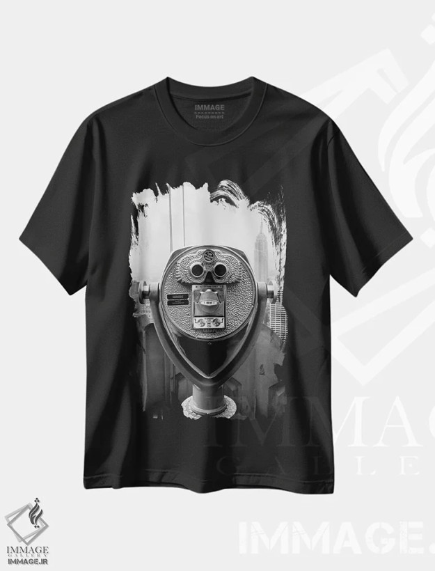 تیشرت مشکی طرح دار حالت روحی نیویورک هشت، عکاسی سیاه و سفید اثر بثانی یانگ | فروشگاه ایماژ