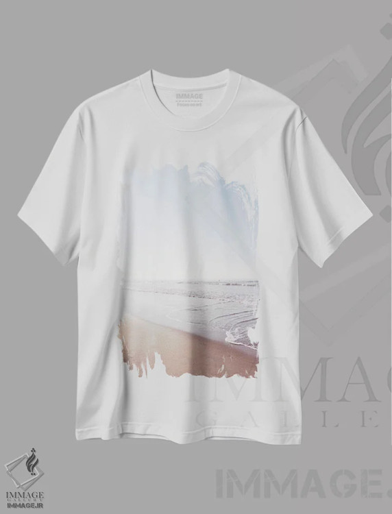 تیشرت سفید طرح دار موج سواری کالیفرنیا چهار، مدیوم اثر بثانی یانگ | immage.ir