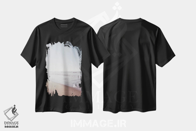 تیشرت مشکی طرح دار موج سواری کالیفرنیا چهار، مدیوم اثر بثانی یانگ | فروشگاه ایماژ