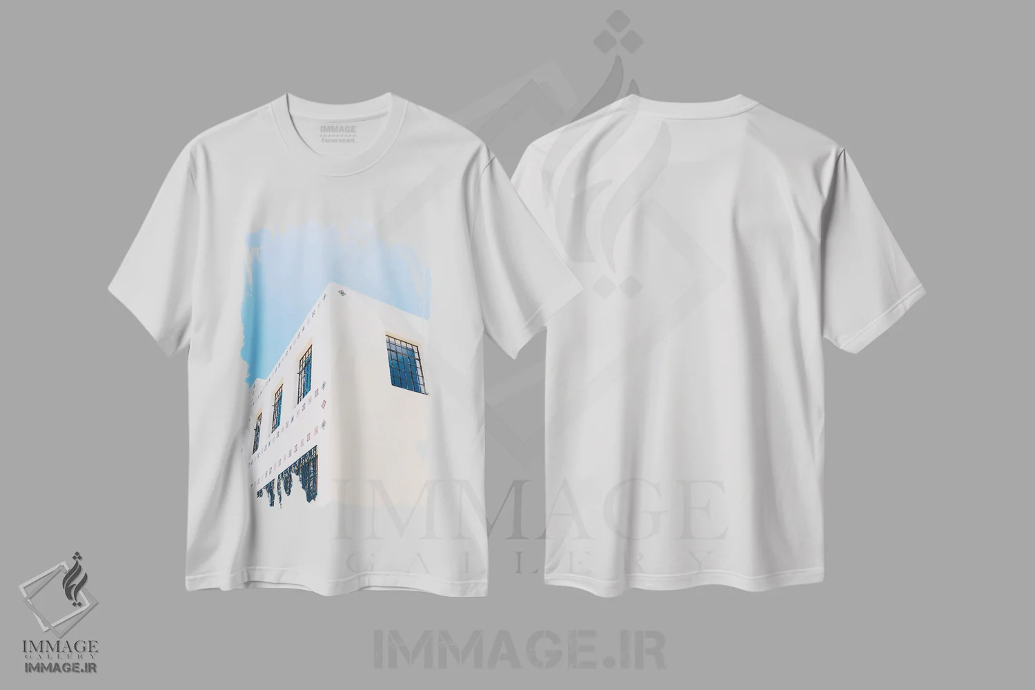 تیشرت سفید طرح دار ساختمان بریت مارفا، مدیوم اثر بثانی یانگ | immage.ir