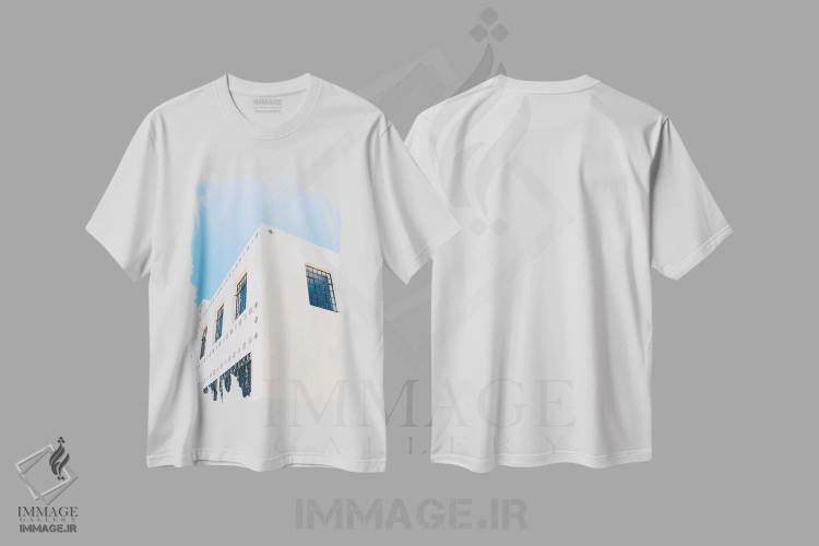 تیشرت سفید طرح دار ساختمان بریت مارفا، مدیوم اثر بثانی یانگ | immage.ir