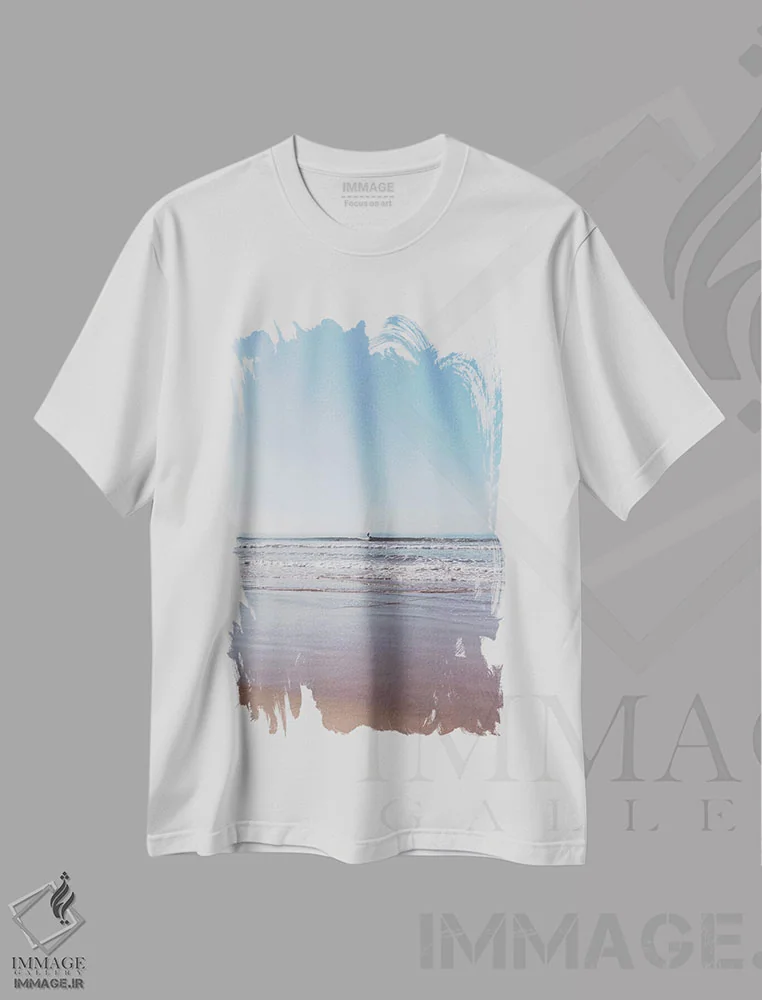 تیشرت سفید طرح دار موج سواری کالیفرنیا پنج، مدیوم اثر بثانی یانگ | فروشگاه ایماژ
