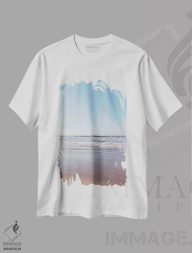 تیشرت سفید طرح دار موج سواری کالیفرنیا پنج، مدیوم اثر بثانی یانگ | فروشگاه ایماژ