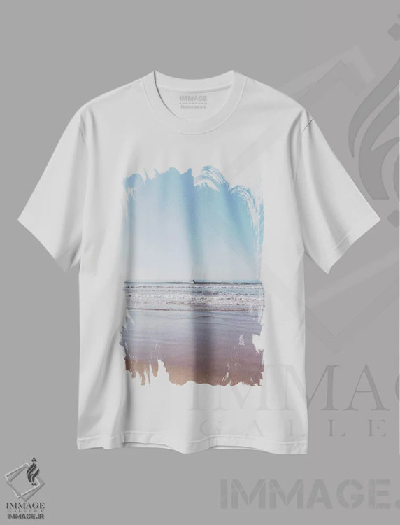 تیشرت سفید طرح دار موج سواری کالیفرنیا پنج، مدیوم اثر بثانی یانگ | فروشگاه ایماژ
