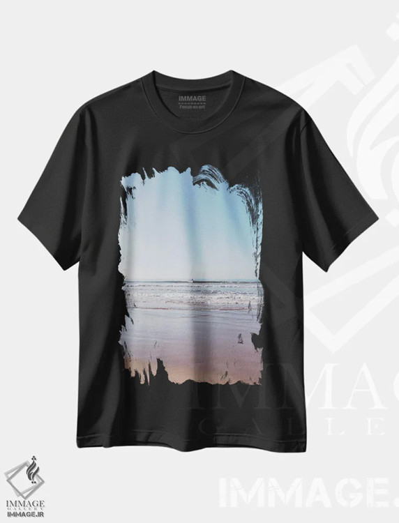 تیشرت مشکی طرح دار موج سواری کالیفرنیا پنج، مدیوم اثر بثانی یانگ | immage.ir