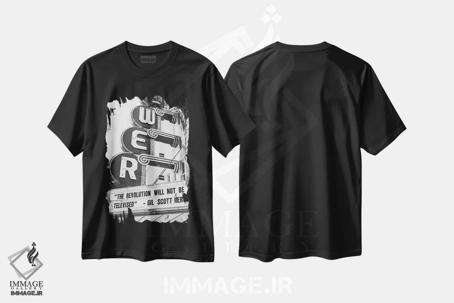 تیشرت مشکی طرح دار جان سیاهان مهم است دو، عکاسی سیاه و سفید اثر بثانی یانگ | immage.ir