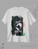 تیشرت سفید طرح دار پایان نفرت، تزئینی اثر بثانی یانگ | immage.ir