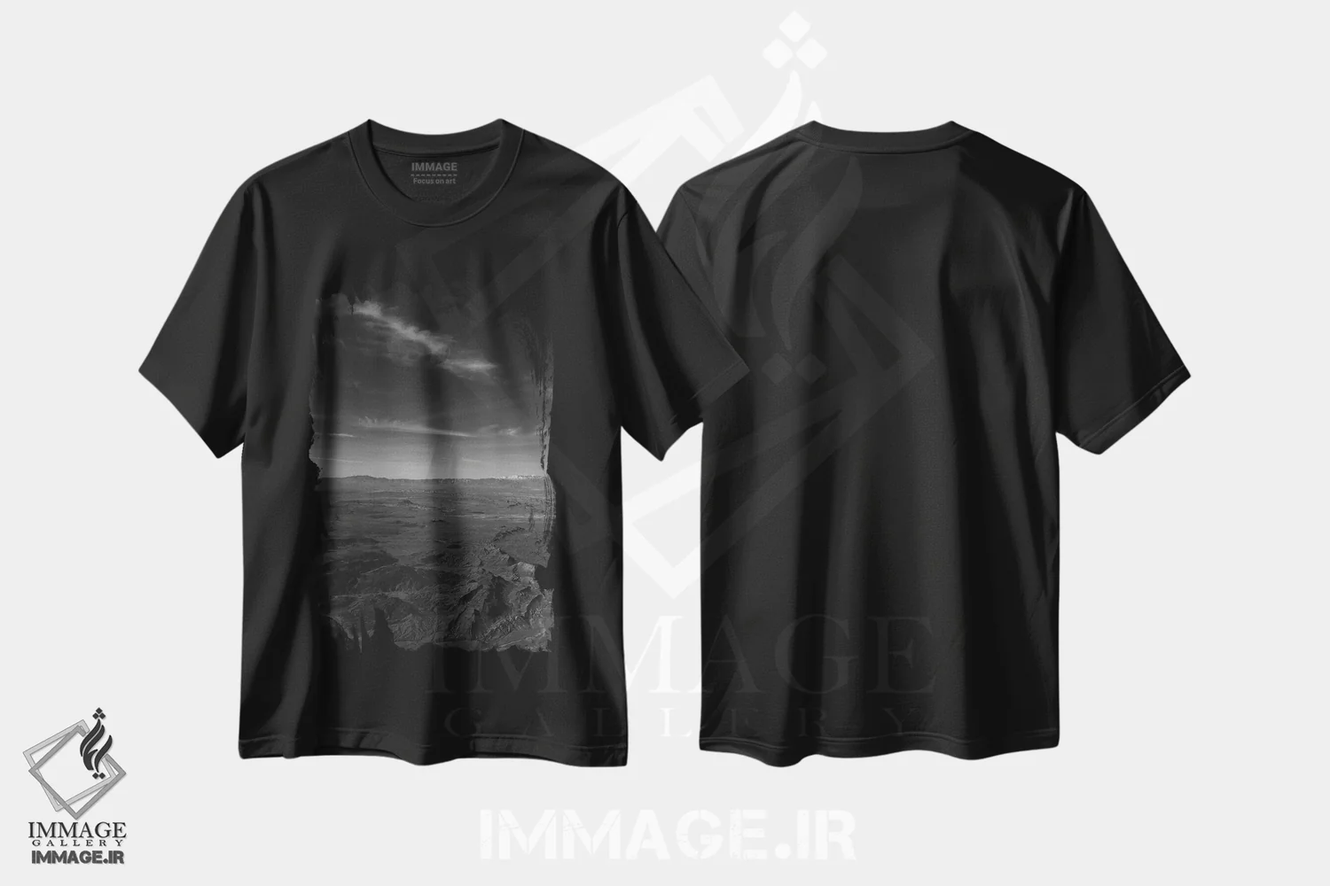 تیشرت مشکی طرح دار بر فراز لاس وگاس، مدیوم اثر بثانی یانگ | فروشگاه ایماژ