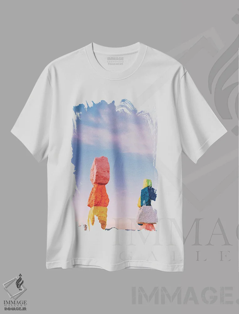 تیشرت سفید طرح دار ماه هفت کوه جادویی دو، مدیوم اثر بثانی یانگ | immage.ir