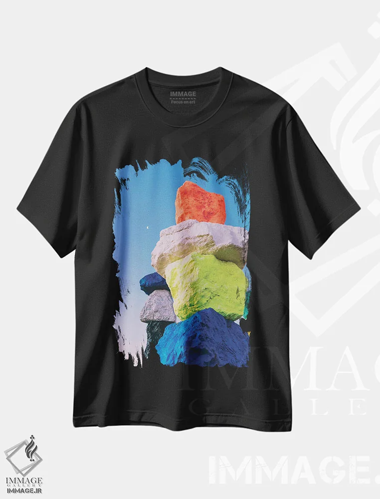 تیشرت مشکی طرح دار ماه هفت کوه جادویی پنج، مدیوم اثر بثانی یانگ | فروشگاه ایماژ