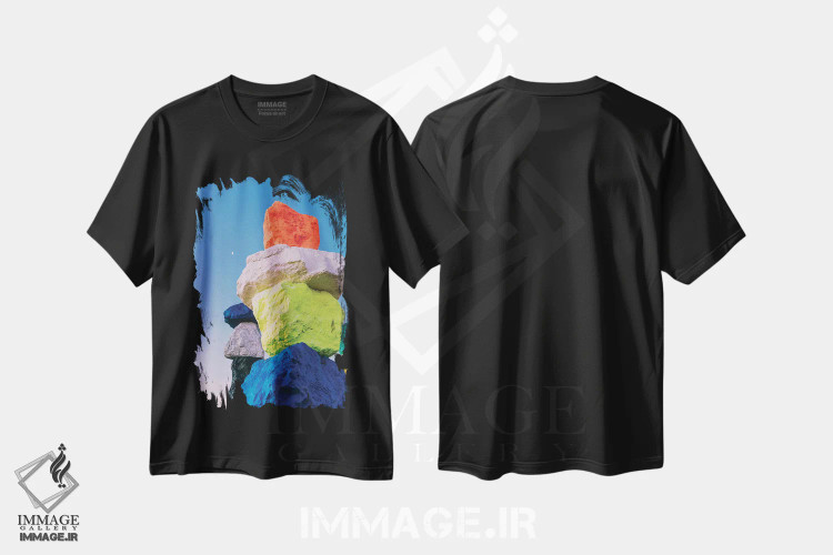 تیشرت مشکی طرح دار ماه هفت کوه جادویی پنج، مدیوم اثر بثانی یانگ | فروشگاه ایماژ