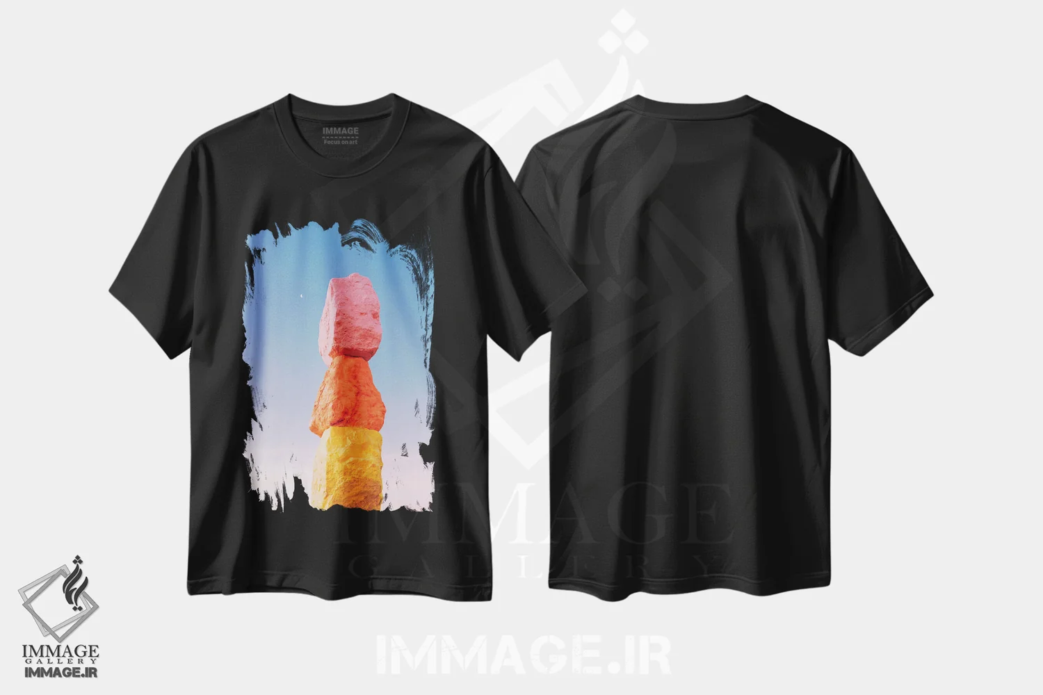 تیشرت مشکی طرح دار ماه هفت کوه جادویی شش، مدیوم اثر بثانی یانگ | immage.ir