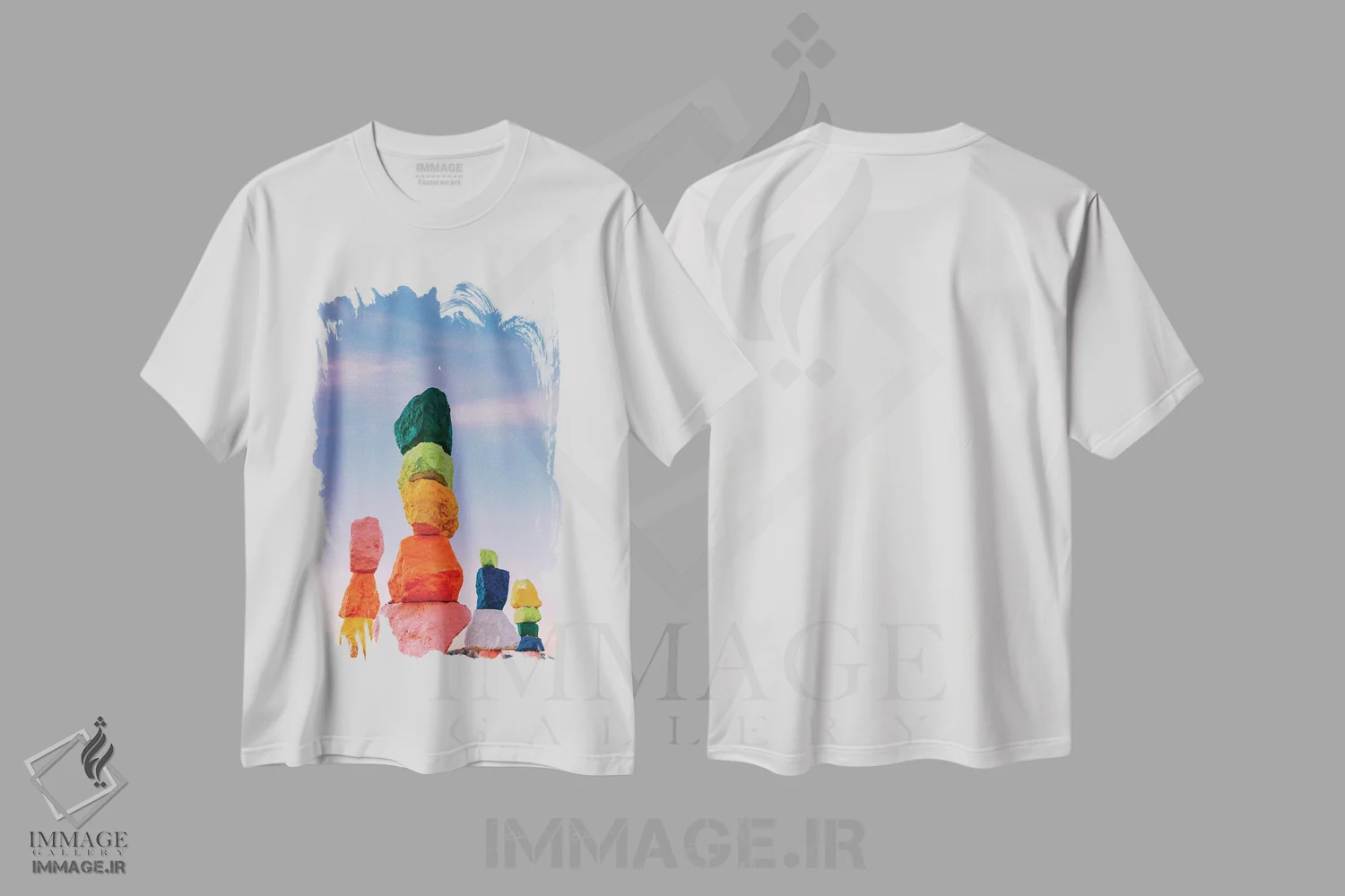 تیشرت سفید طرح دار ماه هفت کوه جادویی، مدیوم اثر بثانی یانگ | immage.ir