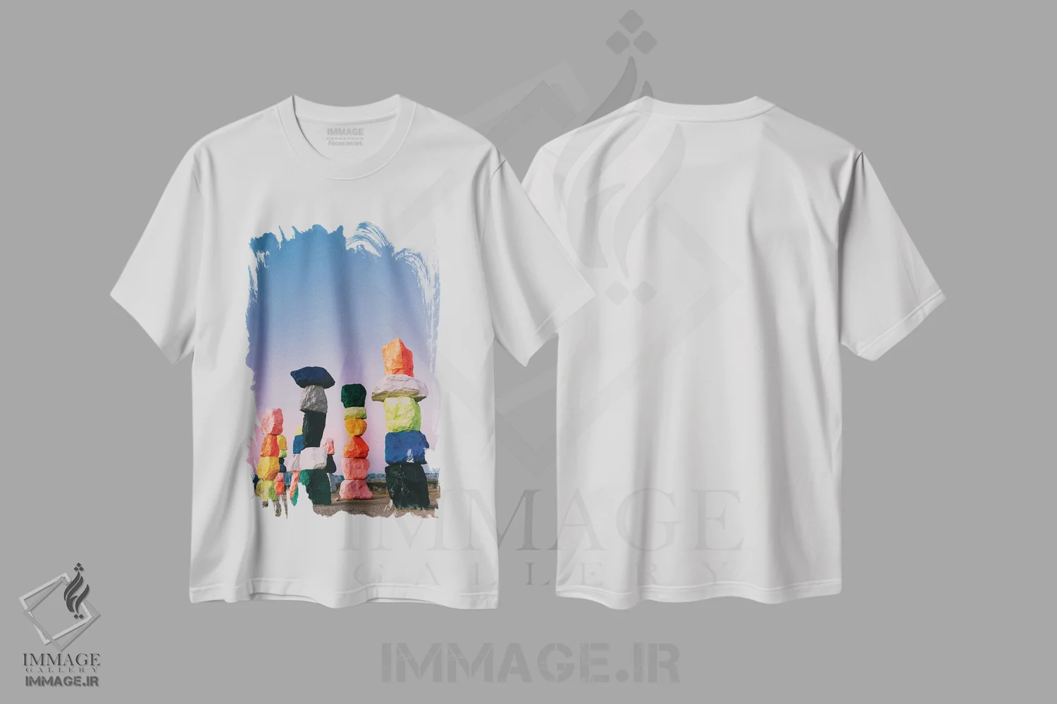 تیشرت سفید طرح دار طلوع هفت کوه جادویی دو، مدیوم اثر بثانی یانگ | فروشگاه ایماژ