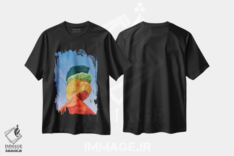تیشرت مشکی طرح دار طلوع هفت کوه جادویی چهار، مدیوم اثر بثانی یانگ | immage.ir