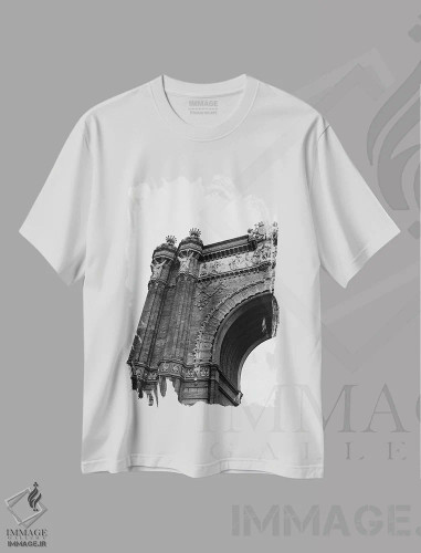 تیشرت سفید طرح دار طاق نصرت بارسلونا، مدیوم اثر بثانی یانگ | فروشگاه ایماژ