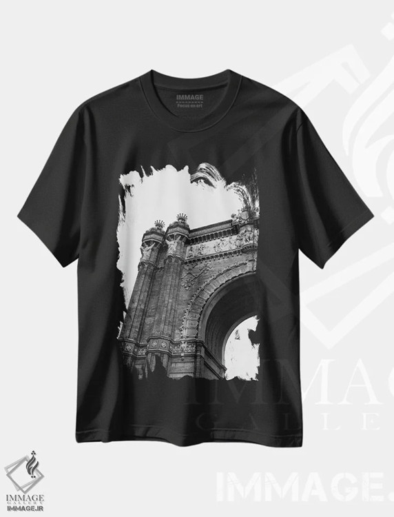 تیشرت مشکی طرح دار طاق نصرت بارسلونا، مدیوم اثر بثانی یانگ | immage.ir