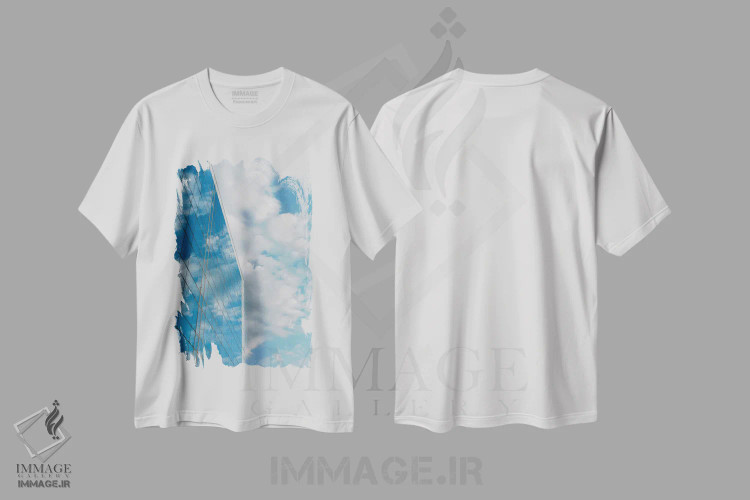 تیشرت سفید طرح دار آبی بارسلونا دو، مدیوم اثر بثانی یانگ | immage.ir