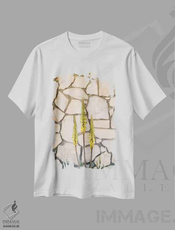تیشرت سفید طرح دار شکوفه های پالم اسپرینگز، مدیوم اثر بثانی یانگ | immage.ir