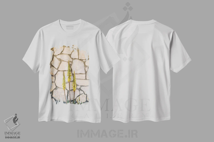 تیشرت سفید طرح دار شکوفه های پالم اسپرینگز، مدیوم اثر بثانی یانگ | immage.ir