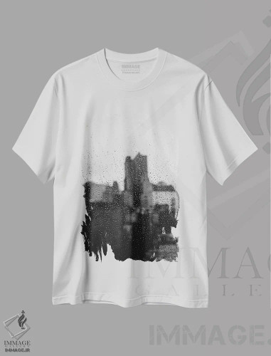 تیشرت سفید طرح دار باران بروکلین، عکاسی سیاه و سفید اثر بثانی یانگ | فروشگاه ایماژ