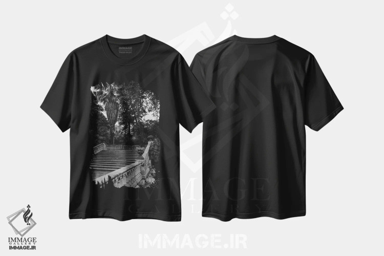 تیشرت مشکی طرح دار پارک سیوتادیا، مدیوم اثر بثانی یانگ | فروشگاه ایماژ