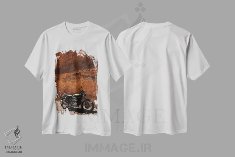 تیشرت سفید طرح دار جادهٔ رومی پنج، مدیوم اثر بثانی یانگ | immage.ir