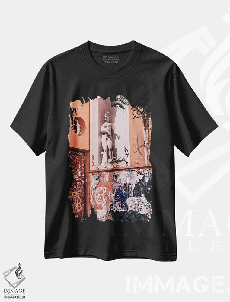 تیشرت مشکی طرح دار هنر خیابانی ایتالیایی یازده، مدیوم اثر بثانی یانگ | immage.ir