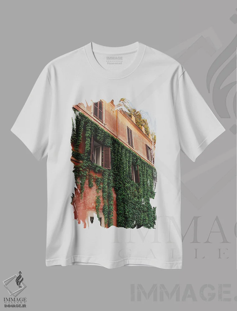 تیشرت سفید طرح دار معماری رومی نه، مدیوم اثر بثانی یانگ | فروشگاه ایماژ