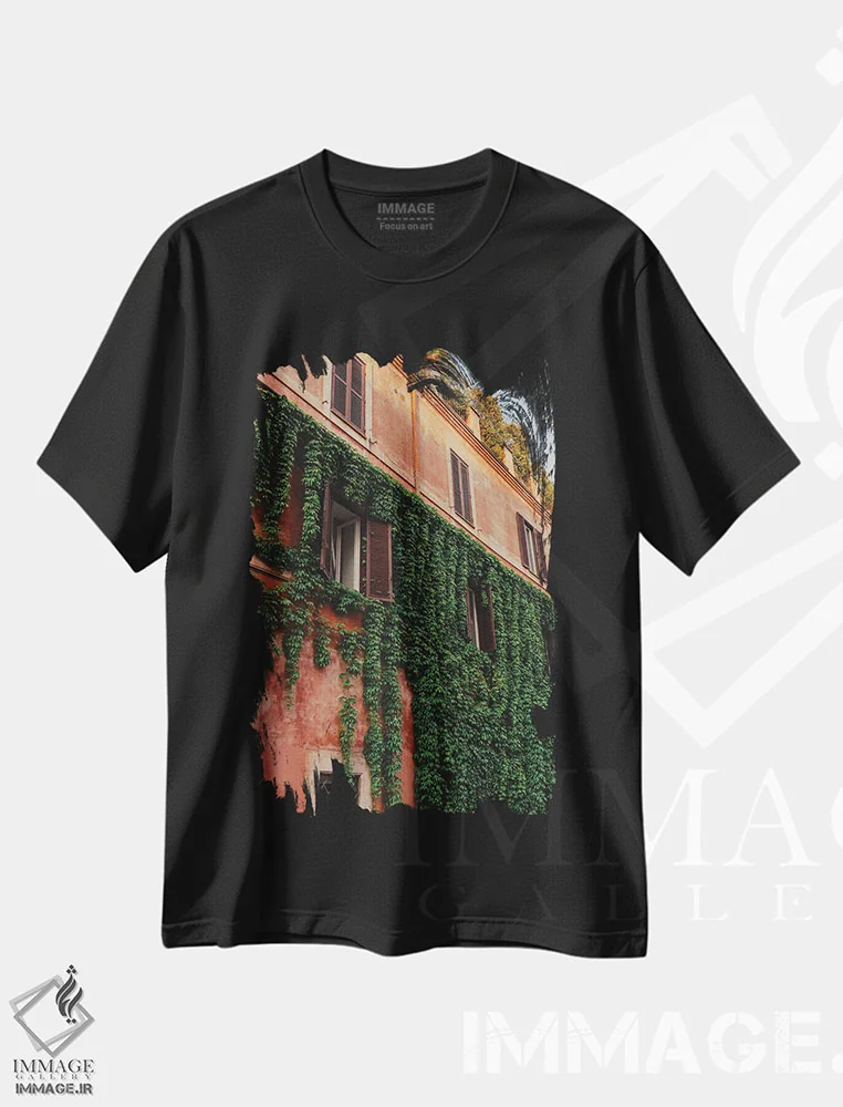 تیشرت مشکی طرح دار معماری رومی نه، مدیوم اثر بثانی یانگ | immage.ir