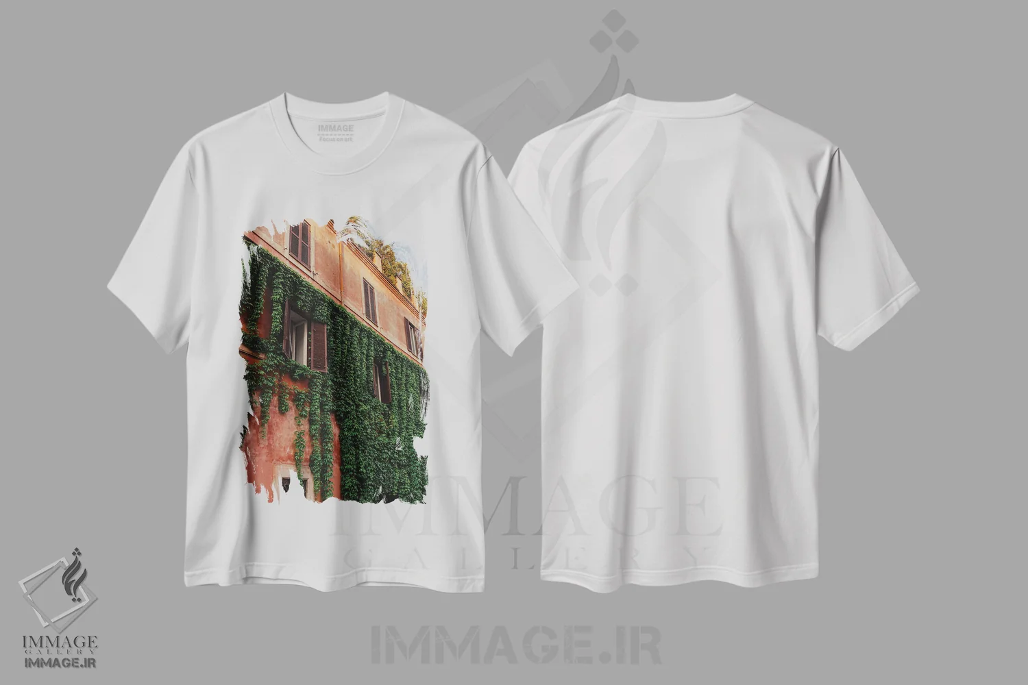تیشرت سفید طرح دار معماری رومی نه، مدیوم اثر بثانی یانگ | فروشگاه ایماژ