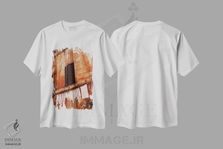 تیشرت سفید طرح دار خیابان های رومی، مدیوم اثر بثانی یانگ | فروشگاه ایماژ