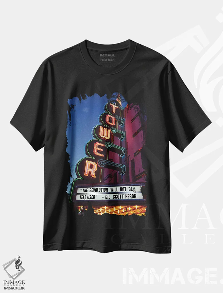 تیشرت مشکی طرح دار جان سیاهان مهم است پنج، مدیوم اثر بثانی یانگ | فروشگاه ایماژ