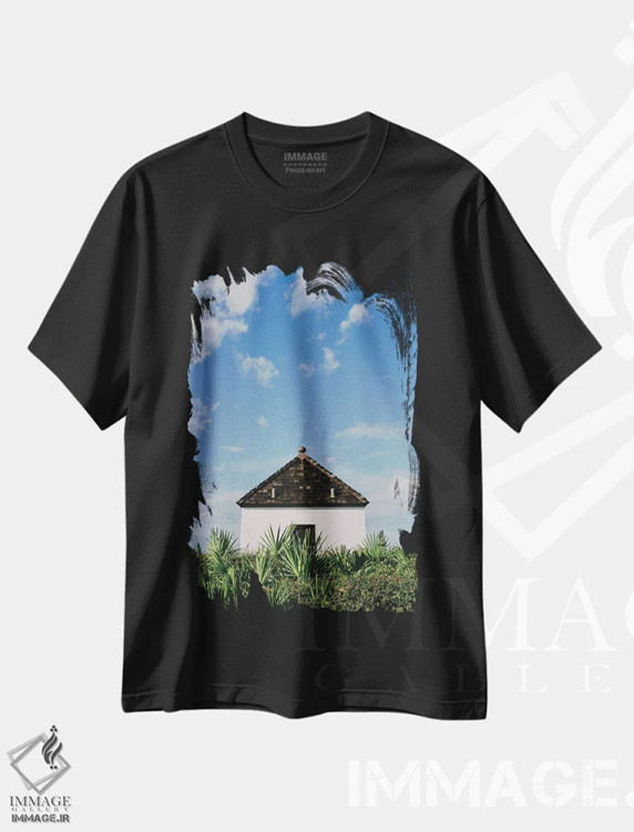تیشرت مشکی طرح دار ساحل رزماری، مدیوم اثر بثانی یانگ | فروشگاه ایماژ