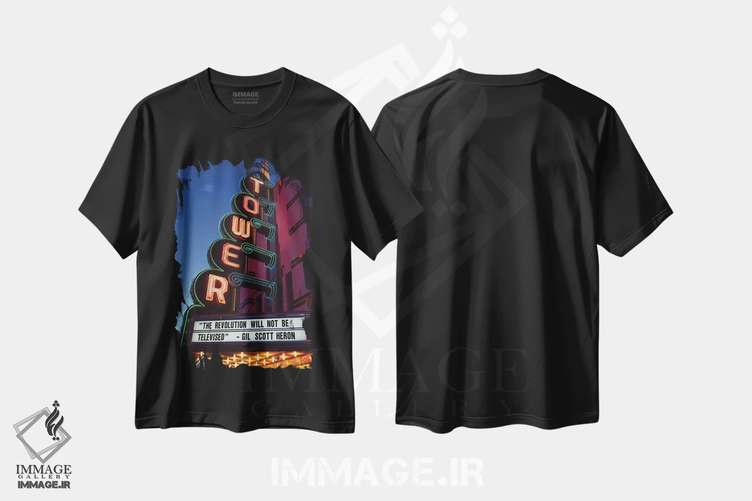 تیشرت مشکی طرح دار جان سیاهان مهم است پنج، مدیوم اثر بثانی یانگ | فروشگاه ایماژ