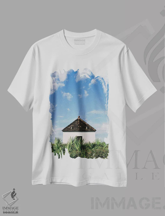 تیشرت سفید طرح دار ساحل رزماری، مدیوم اثر بثانی یانگ | immage.ir