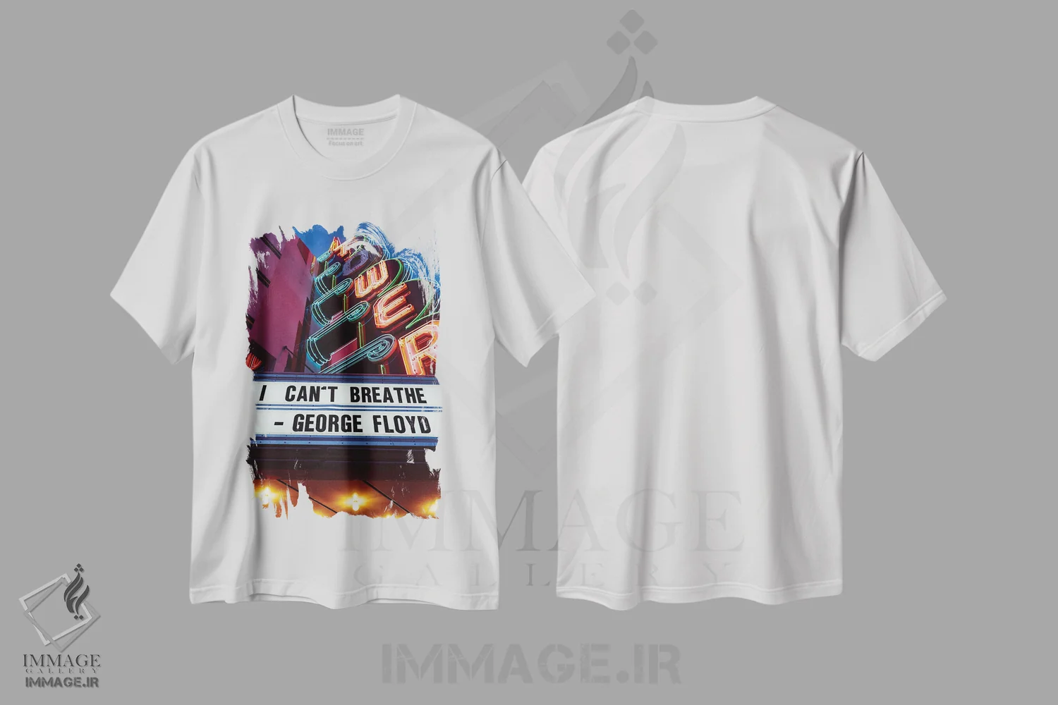 تیشرت سفید طرح دار جان سیاهان مهم است شش، مدیوم اثر بثانی یانگ | فروشگاه ایماژ