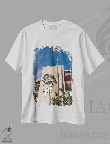تیشرت سفید طرح دار بورلی هیلز، مدیوم اثر بثانی یانگ | فروشگاه ایماژ