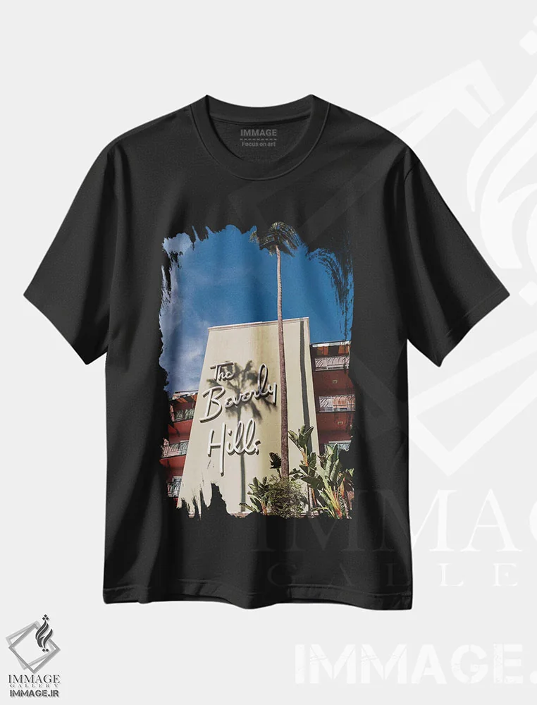 تیشرت مشکی طرح دار بورلی هیلز، مدیوم اثر بثانی یانگ | immage.ir