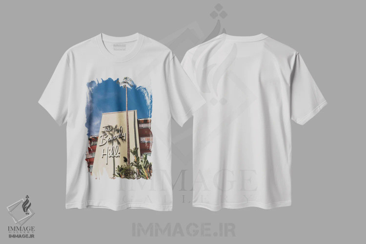 تیشرت سفید طرح دار بورلی هیلز، مدیوم اثر بثانی یانگ | فروشگاه ایماژ