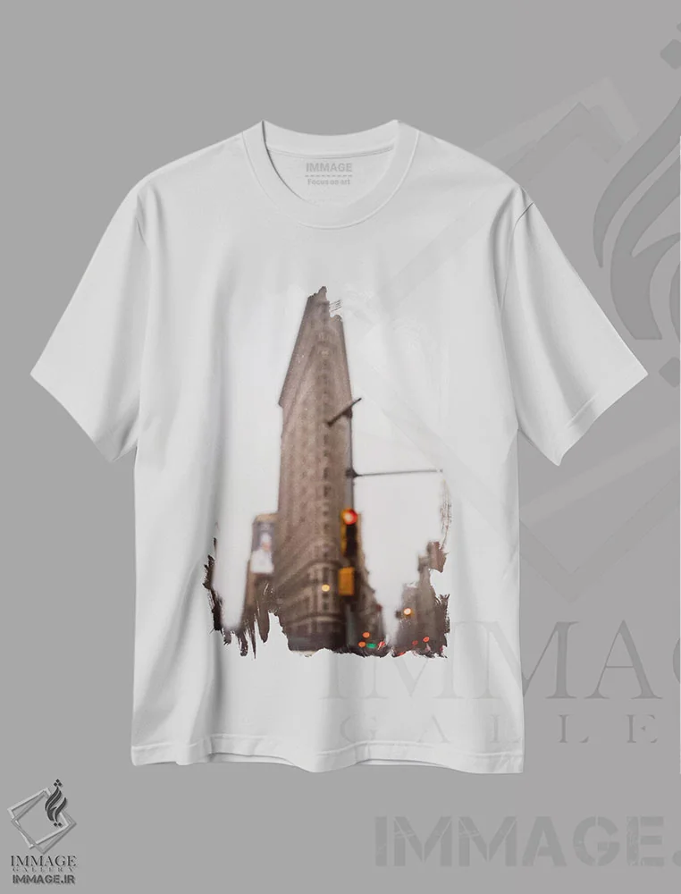 تیشرت سفید طرح دار نیویورک بارانی دو، مدیوم اثر بثانی یانگ | فروشگاه ایماژ