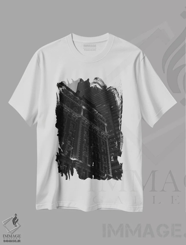 تیشرت سفید طرح دار معماری منهتن دو، مدیوم اثر بثانی یانگ | فروشگاه ایماژ