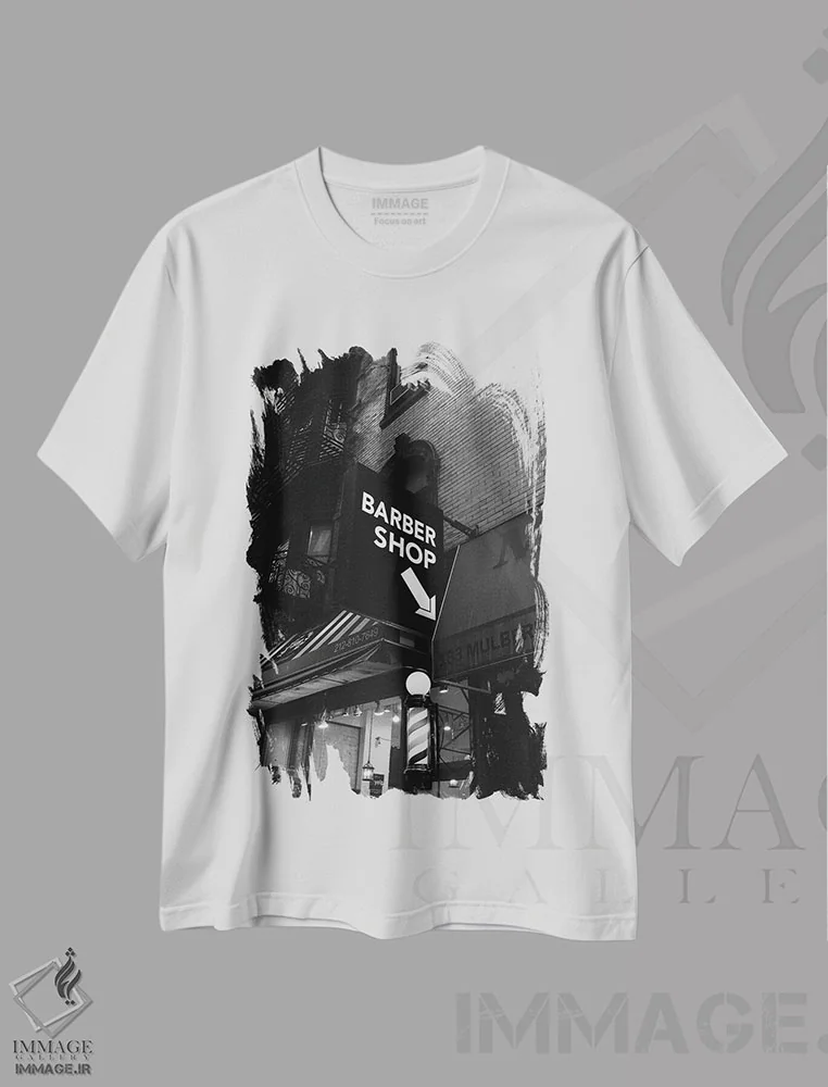 تیشرت سفید طرح دار آرایشگاه منهتن، مدیوم اثر بثانی یانگ | immage.ir