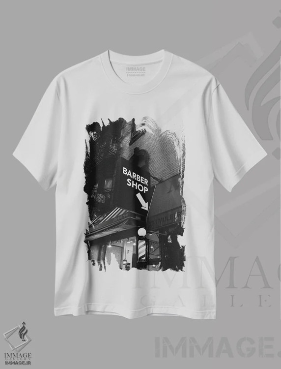 تیشرت سفید طرح دار آرایشگاه منهتن، مدیوم اثر بثانی یانگ | immage.ir