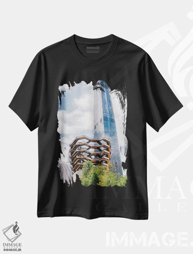 تیشرت مشکی طرح دار وِسل نیویورک، مدیوم اثر بثانی یانگ | فروشگاه ایماژ