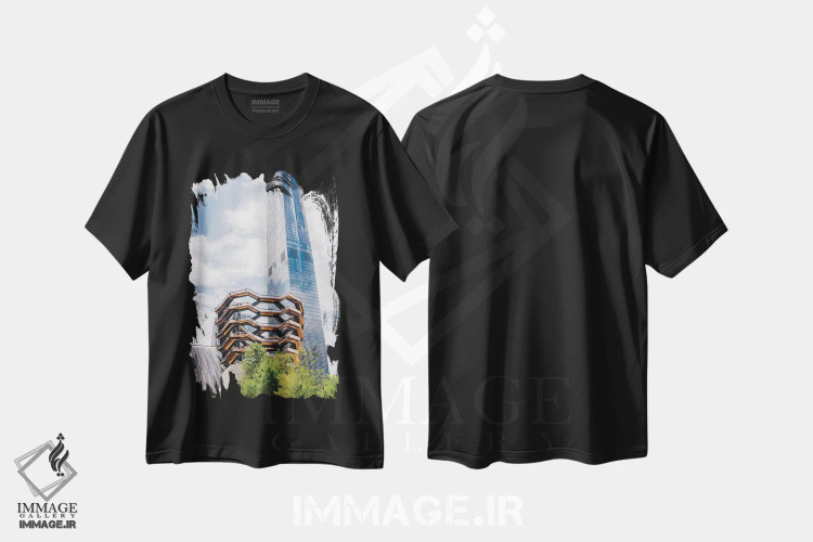 تیشرت مشکی طرح دار وِسل نیویورک، مدیوم اثر بثانی یانگ | فروشگاه ایماژ