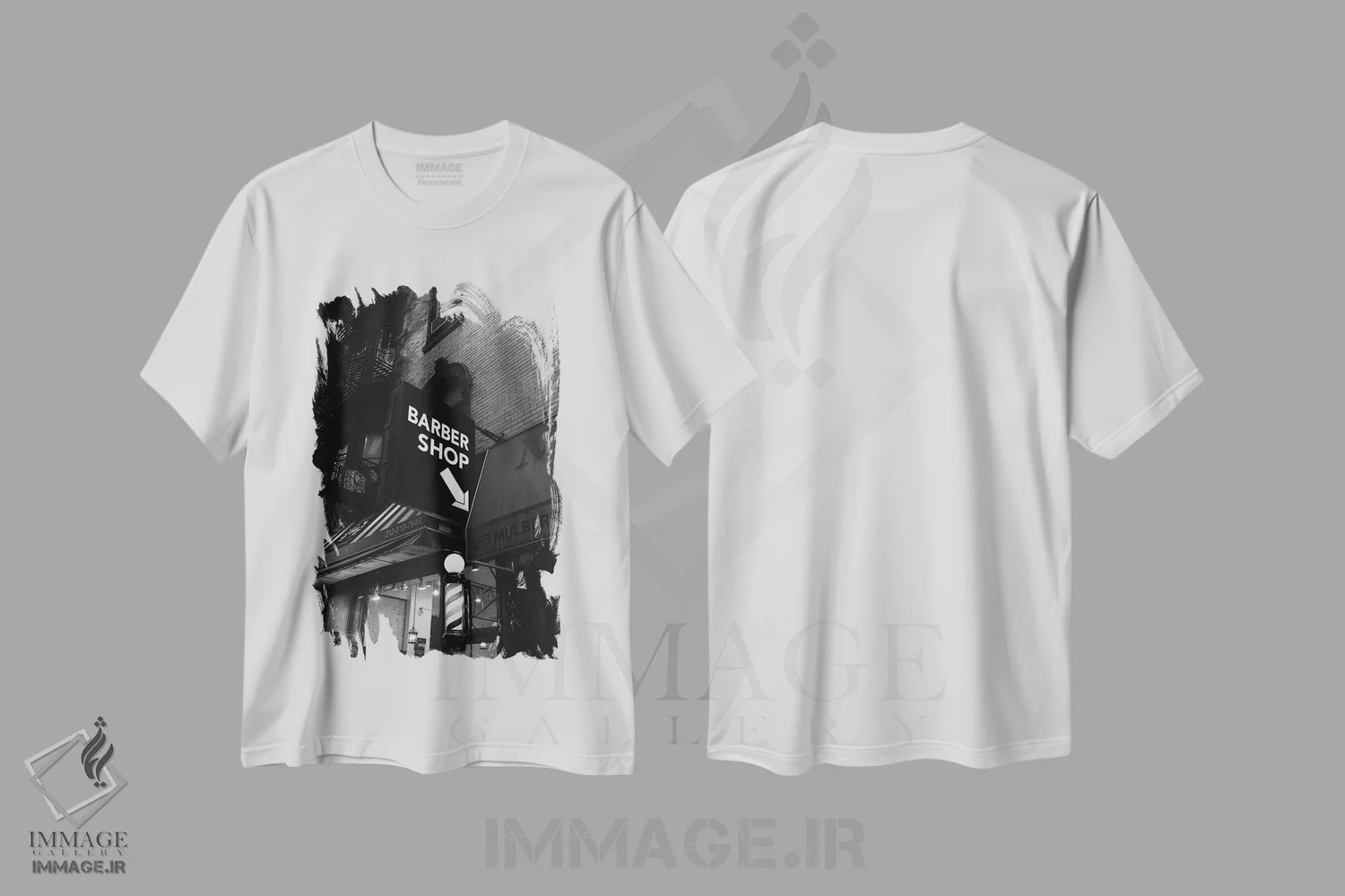 تیشرت سفید طرح دار آرایشگاه منهتن، مدیوم اثر بثانی یانگ | immage.ir